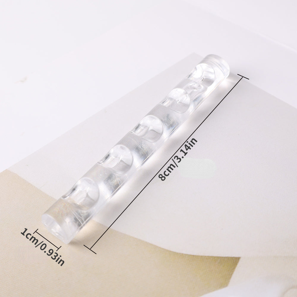 5 Grooves Brush Rack Transparent Pen Rest Holder Nail Art Display Tools