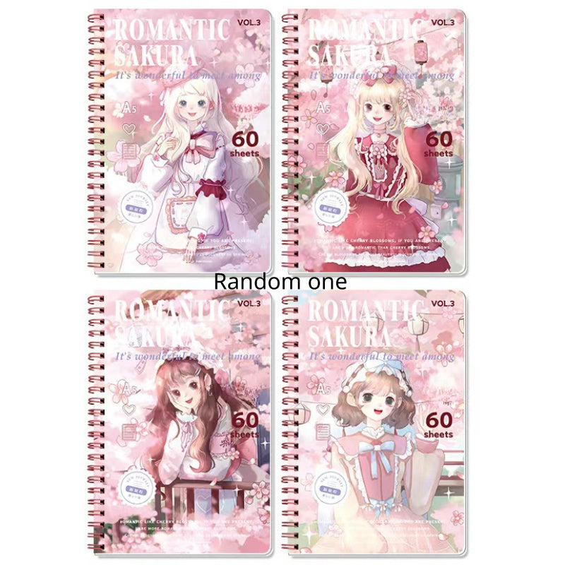 A5 Lined Men's Women's Diaries Hardcover Writing Notebook Cartoon Cover Notebook