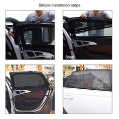 2pcs Car Side Window Sunshade UV Protection Mesh Visor Curtain