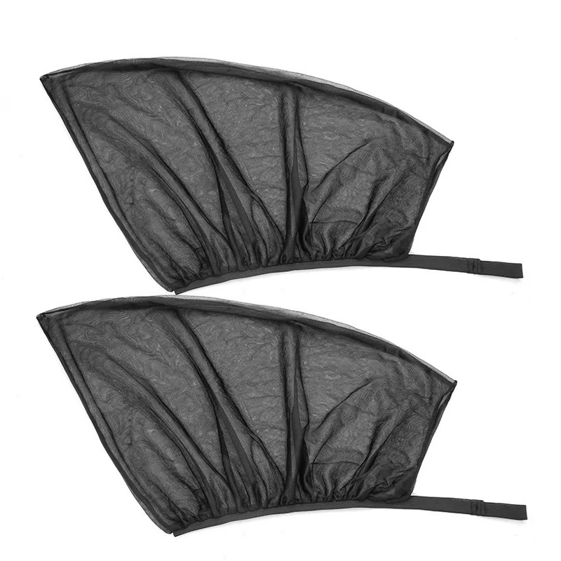 2pcs Car Side Window Sunshade UV Protection Mesh Visor Curtain
