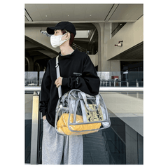 Clear PVC Travel Tote Bag - Large Capacity, Fitness & Beach Bag