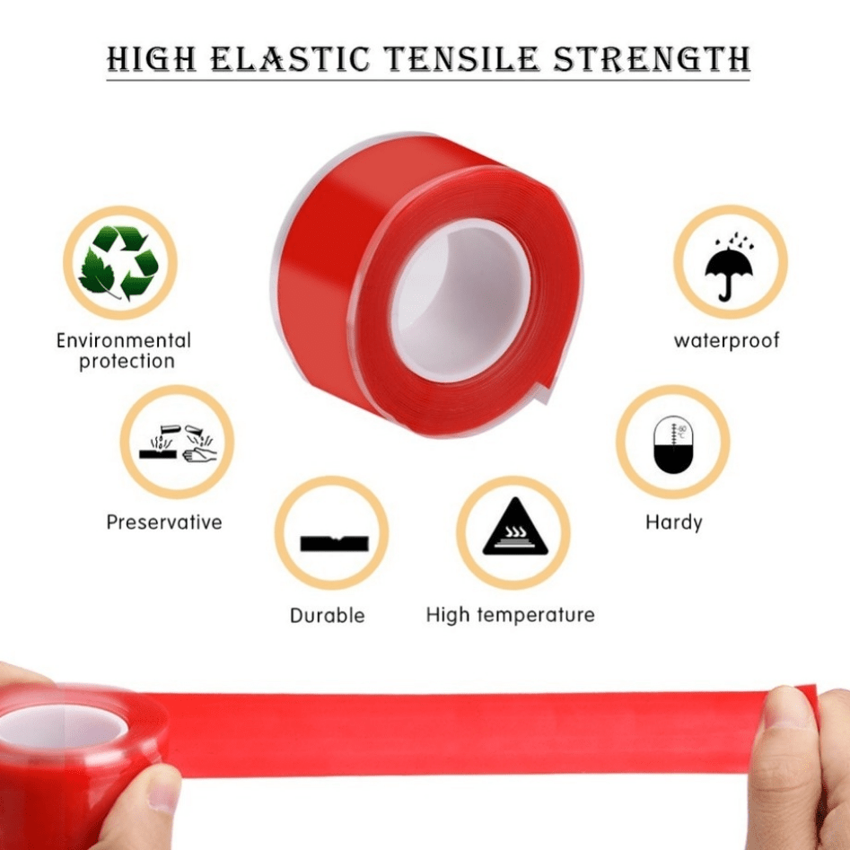 Waterproof Silicone Repair Tape Self Fusing Transparent Film Wire Hose Bonding