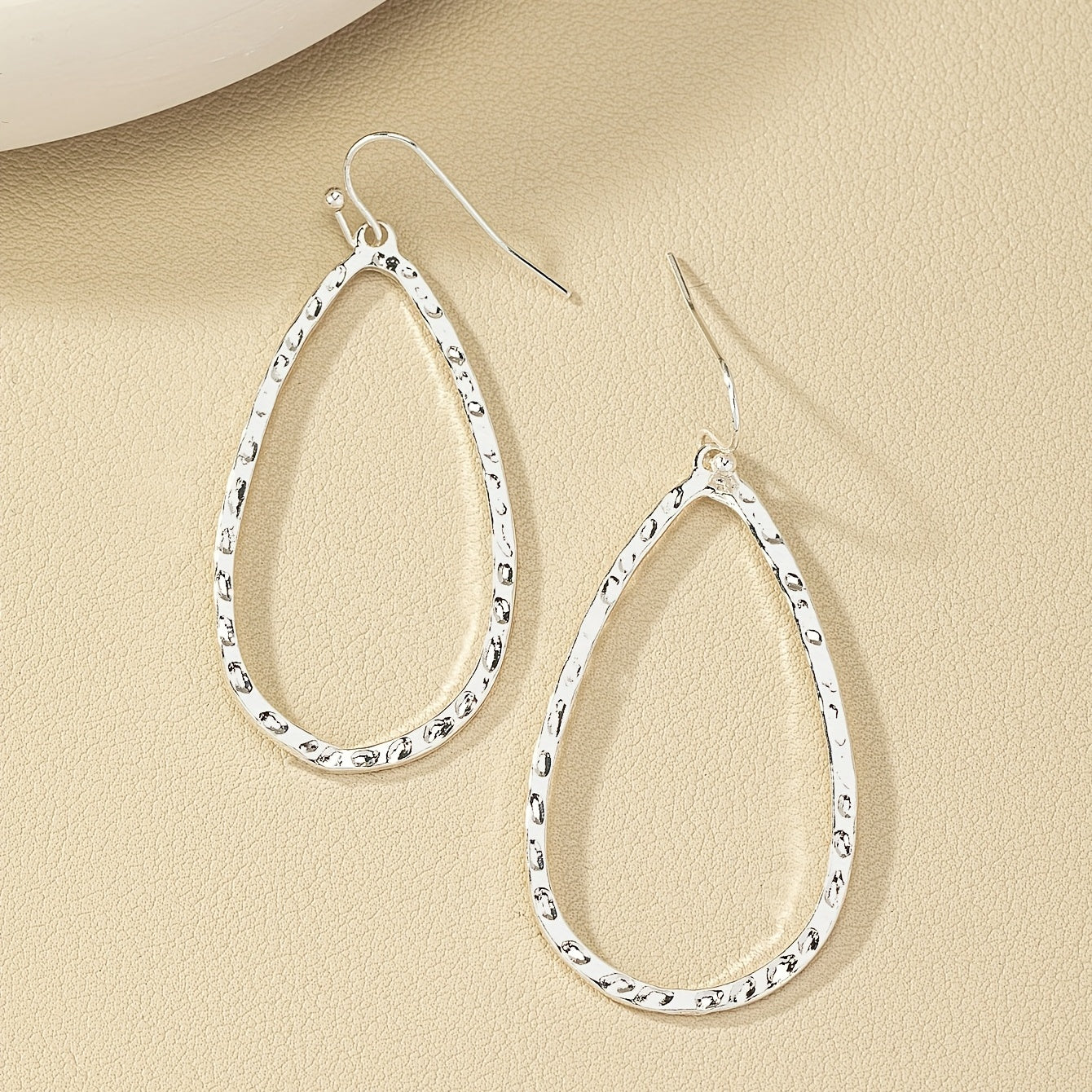 Silvery Plated Water Drop Pendant Earrings