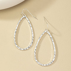 Silvery Plated Water Drop Pendant Earrings