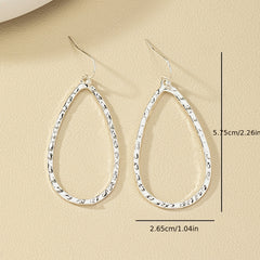 Silvery Plated Water Drop Pendant Earrings