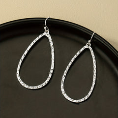Silvery Plated Water Drop Pendant Earrings