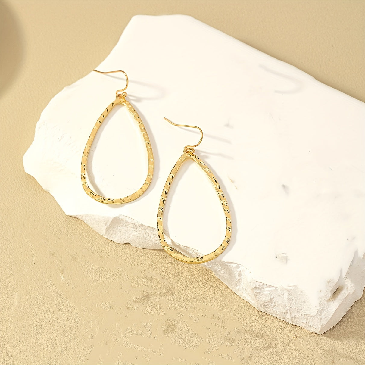 Silvery Plated Water Drop Pendant Earrings