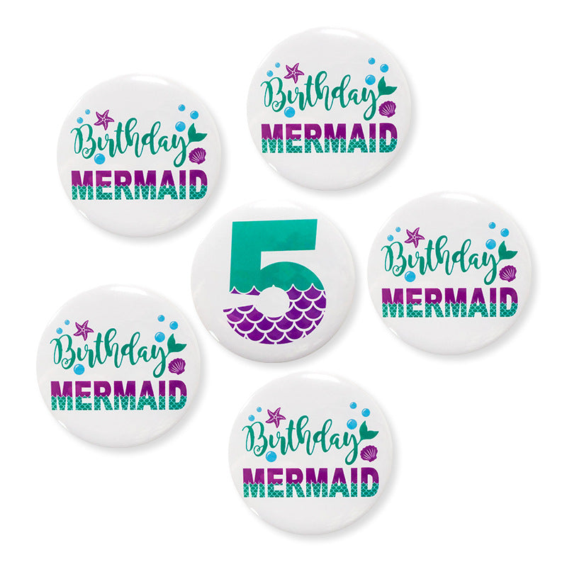 Mermaid Series Digital Patches For Girls - Birthday Party Decoration