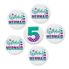 Mermaid Series Digital Patches For Girls - Birthday Party Decoration