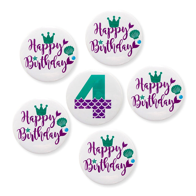 Mermaid Series Digital Patches For Girls - Birthday Party Decoration