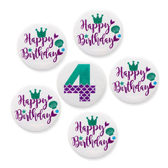 Mermaid Series Digital Patches For Girls - Birthday Party Decoration