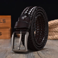 Men's Leather Belt Braided Belt Husband Boyfriends Birthday