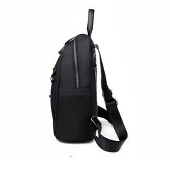 Solid Backpack With Bear Pendant Men Women Students Double Shoulder Bag