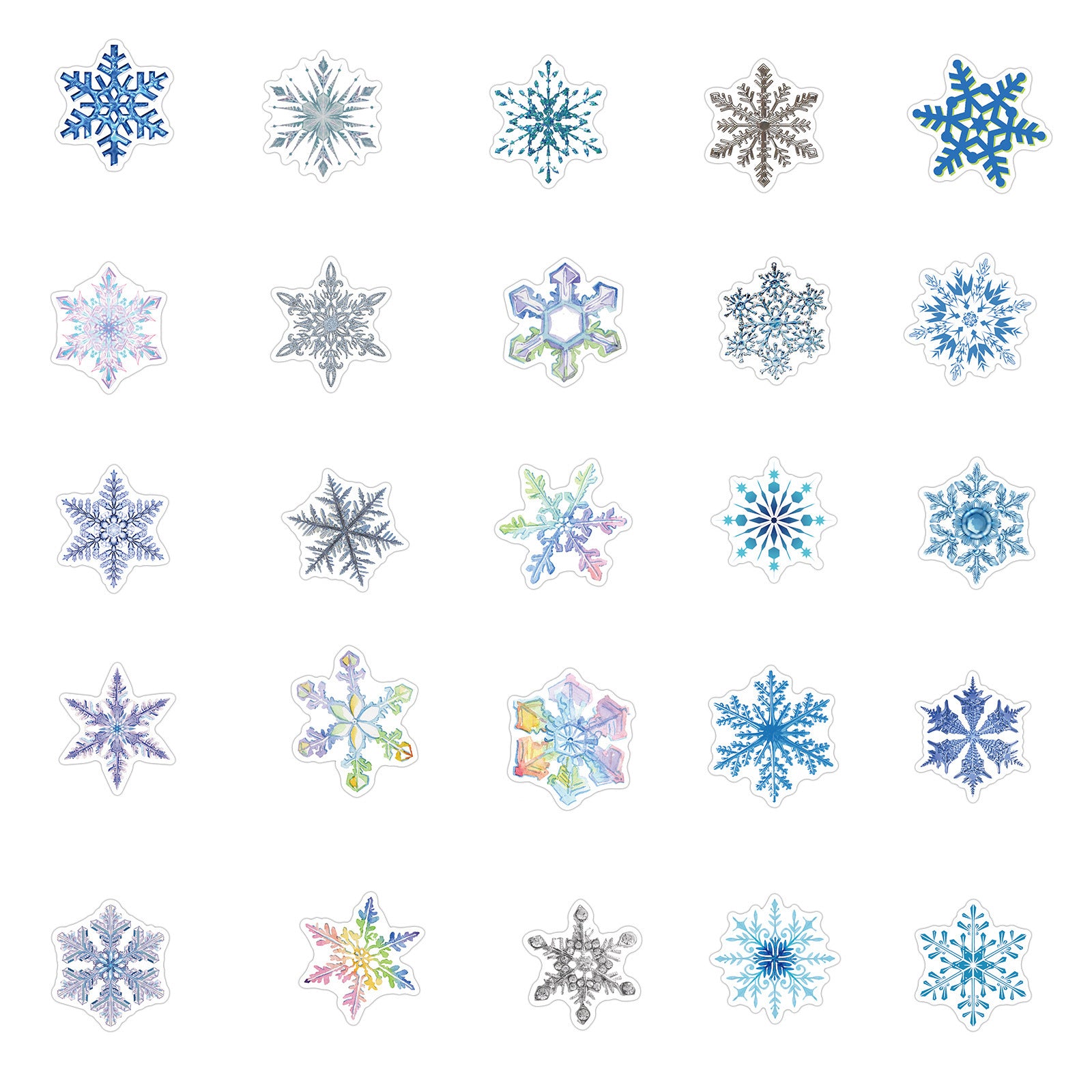 50pcs Cartoon Christmas Snow Glass Stickers Waterproof DIY Decoration