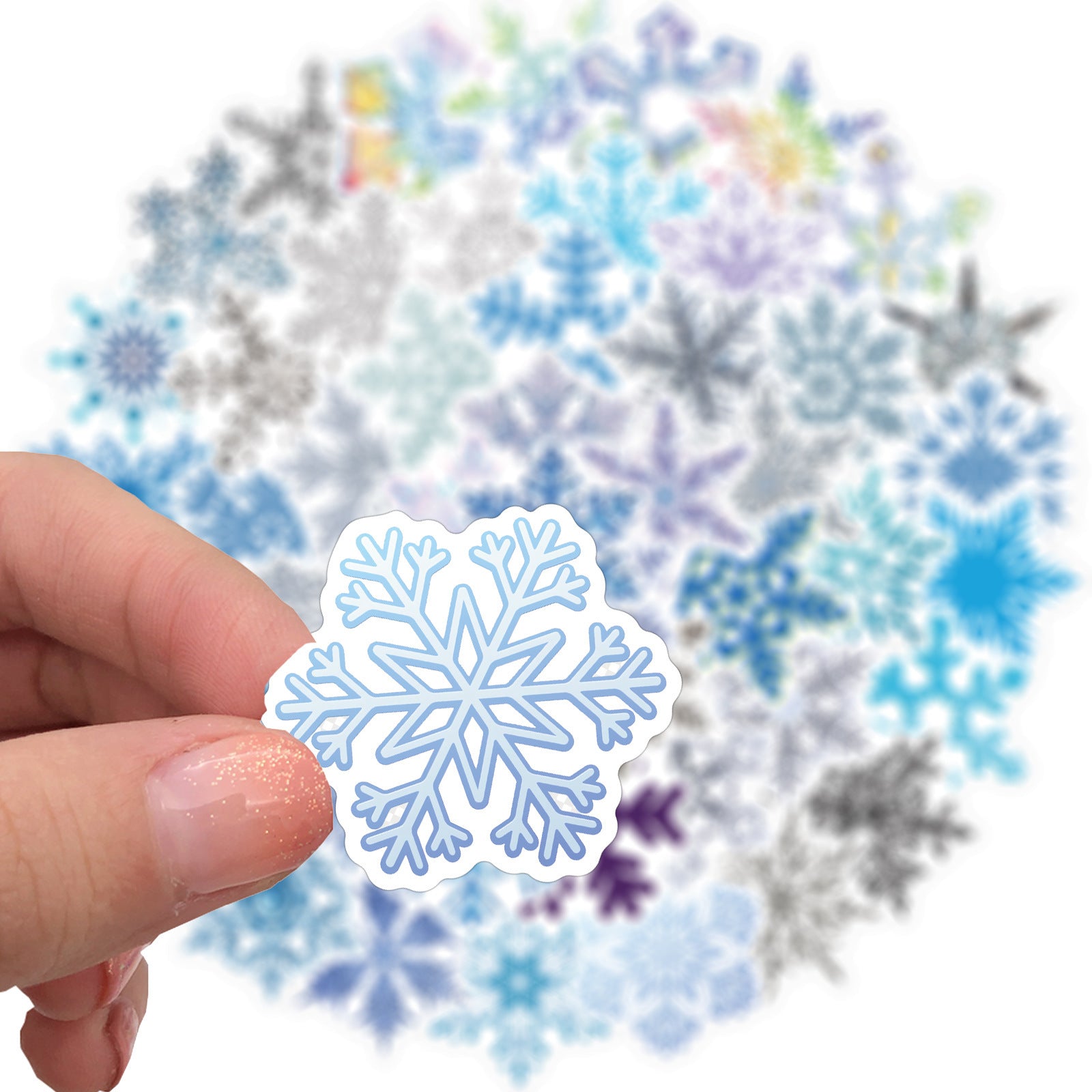 50pcs Cartoon Christmas Snow Glass Stickers Waterproof DIY Decoration