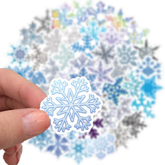 50pcs Cartoon Christmas Snow Glass Stickers Waterproof DIY Decoration