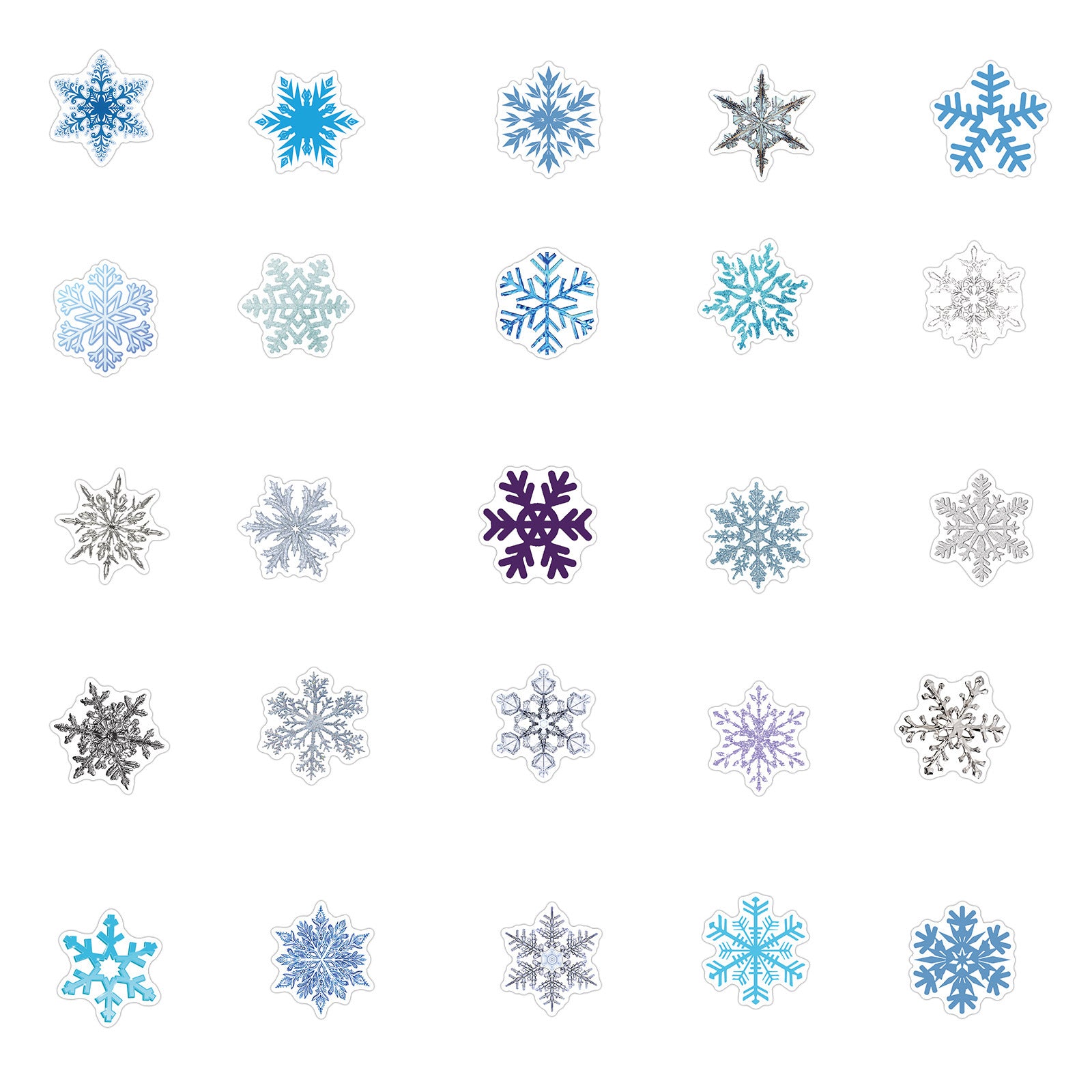 50pcs Cartoon Christmas Snow Glass Stickers Waterproof DIY Decoration