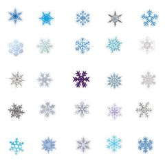 50pcs Cartoon Christmas Snow Glass Stickers Waterproof DIY Decoration