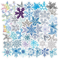 50pcs Cartoon Christmas Snow Glass Stickers Waterproof DIY Decoration