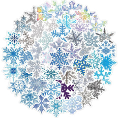 50pcs Cartoon Christmas Snow Glass Stickers Waterproof DIY Decoration