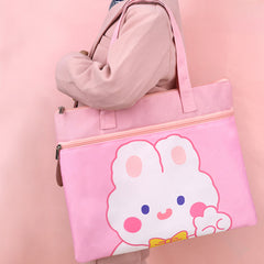 Double File Bags Portable Zipper Bags Homework Bags Elementary School Students