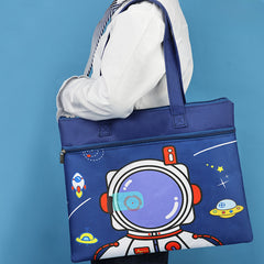 Double File Bags Portable Zipper Bags Homework Bags Elementary School Students
