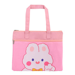 Double File Bags Portable Zipper Bags Homework Bags Elementary School Students