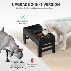 Raised Pet Slow Feeder Elevated Dog Bowls - Stress-Free Pet Feeding