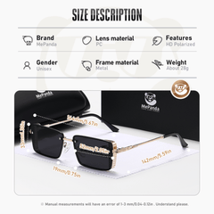 MePanda Polarized Square Frame Sunglasses