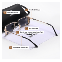 MePanda Polarized Square Frame Sunglasses