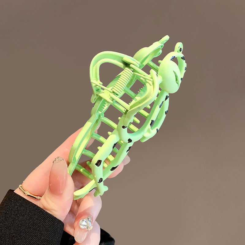 Frog Shaped Hollow Hair Claw Clip Metal Ponytail Holder