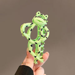 Frog Shaped Hollow Hair Claw Clip Metal Ponytail Holder