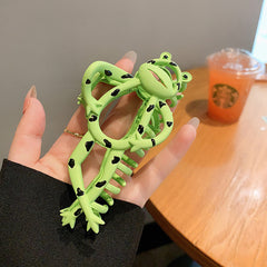 Frog Shaped Hollow Hair Claw Clip Metal Ponytail Holder