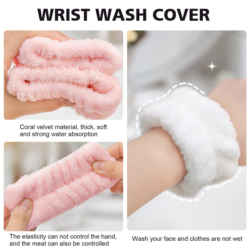 2pcs Reusable Spa Wrist Wash Strap Soft Microfiber Towel Wrist Wrap