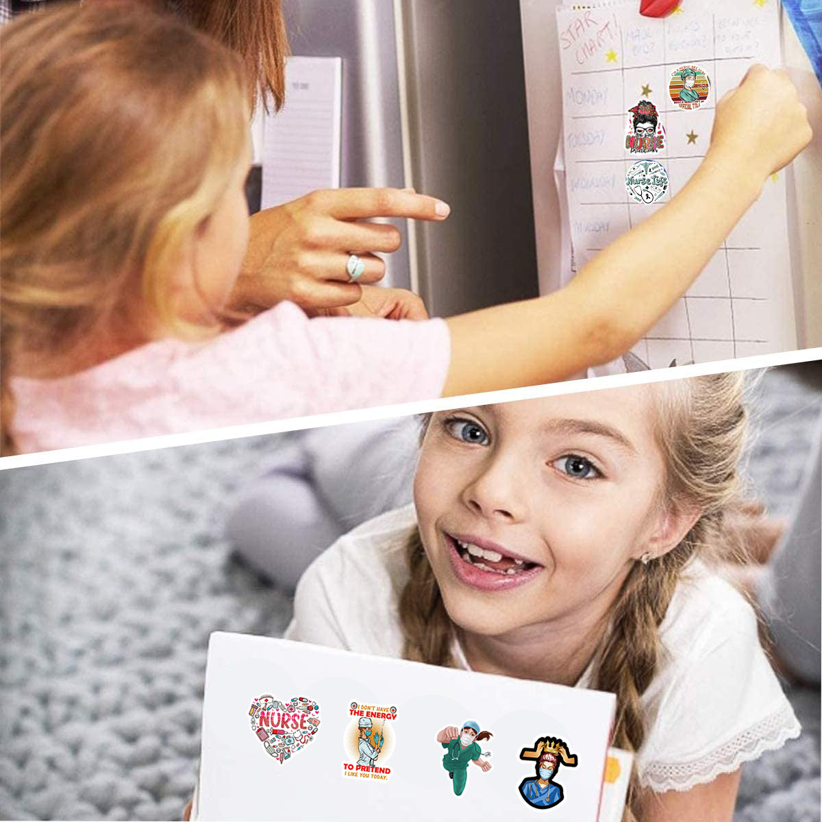 500pcs Nurse Cartoon Stickers Pack for Scrapbooking Cards Envelopes