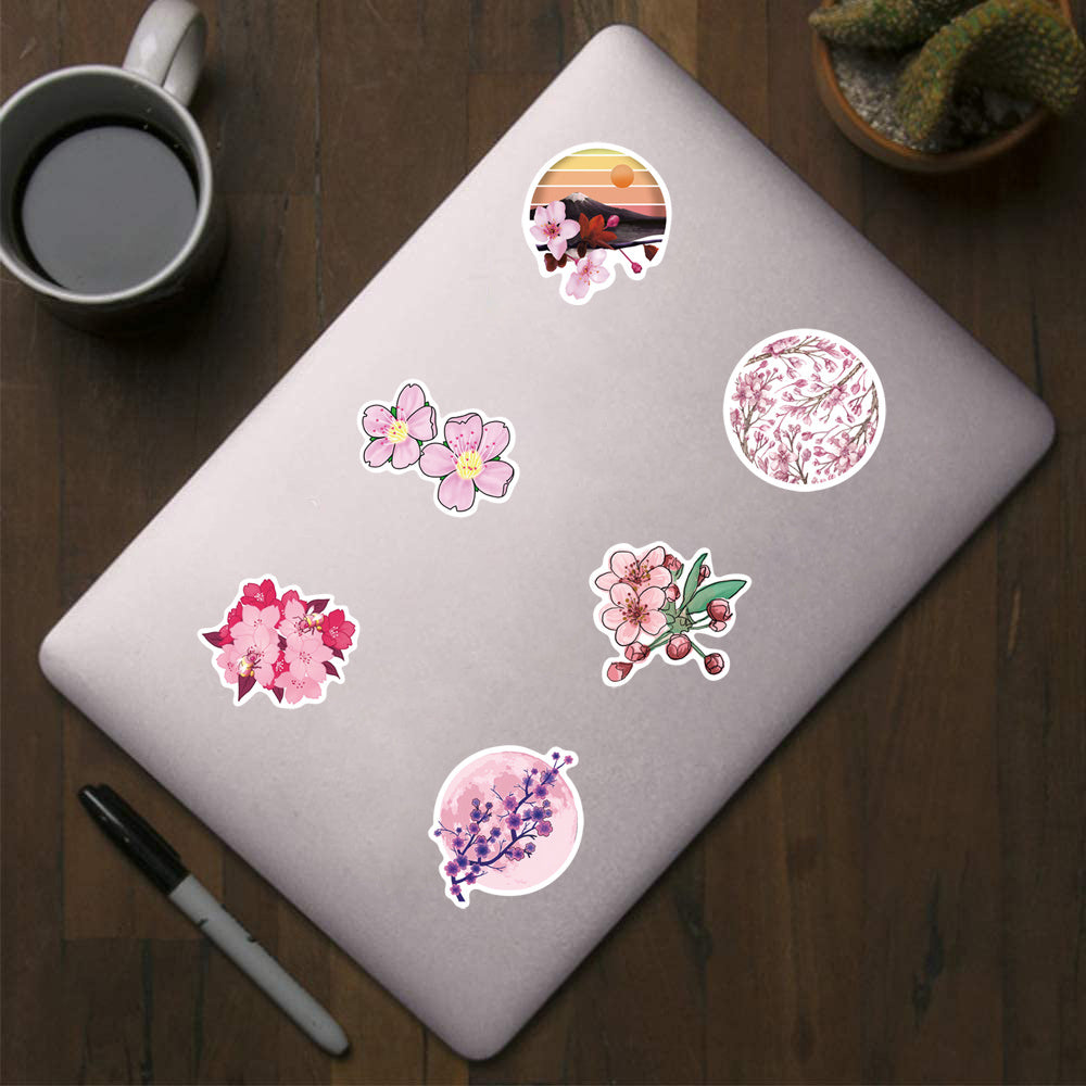 500pcs Sakura Series Graffiti Stickers for Laptop Bumper Water Bottles