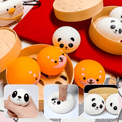 3pcs Bear Dumpling Squishy Fidgets Sensory Toys Anxiety Relief Items