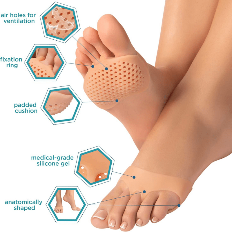 2pcs Portable Silicone Toe Separators for Foot Massage