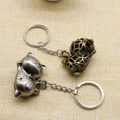 Alloy Japanese Lucky Cat Keychain Pendant Fortune Blessing Cat Keychain