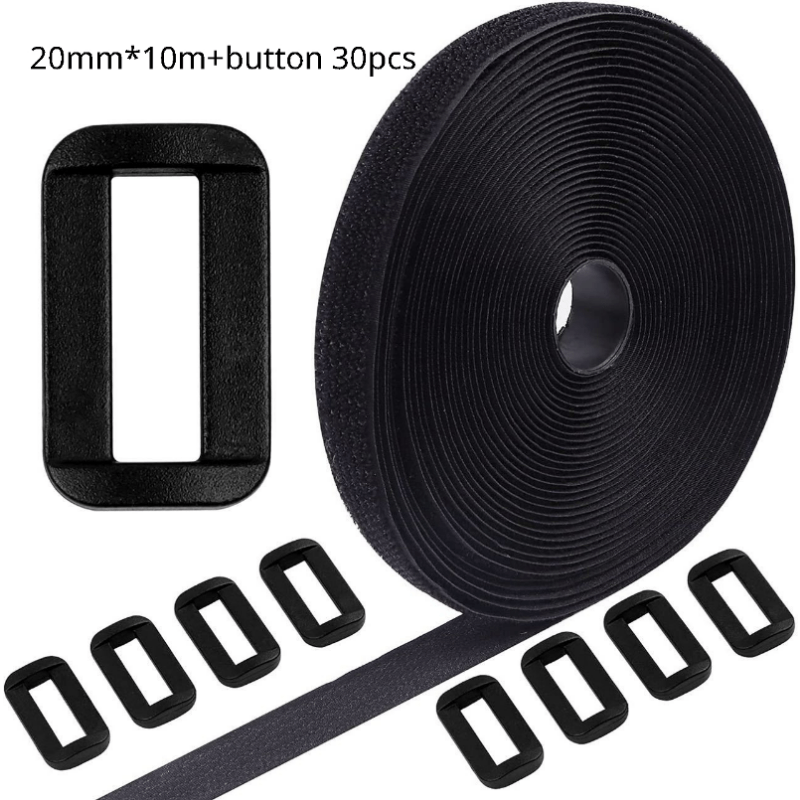 Adjustable Body Strap with Button Reverse Hook and loop Fastener