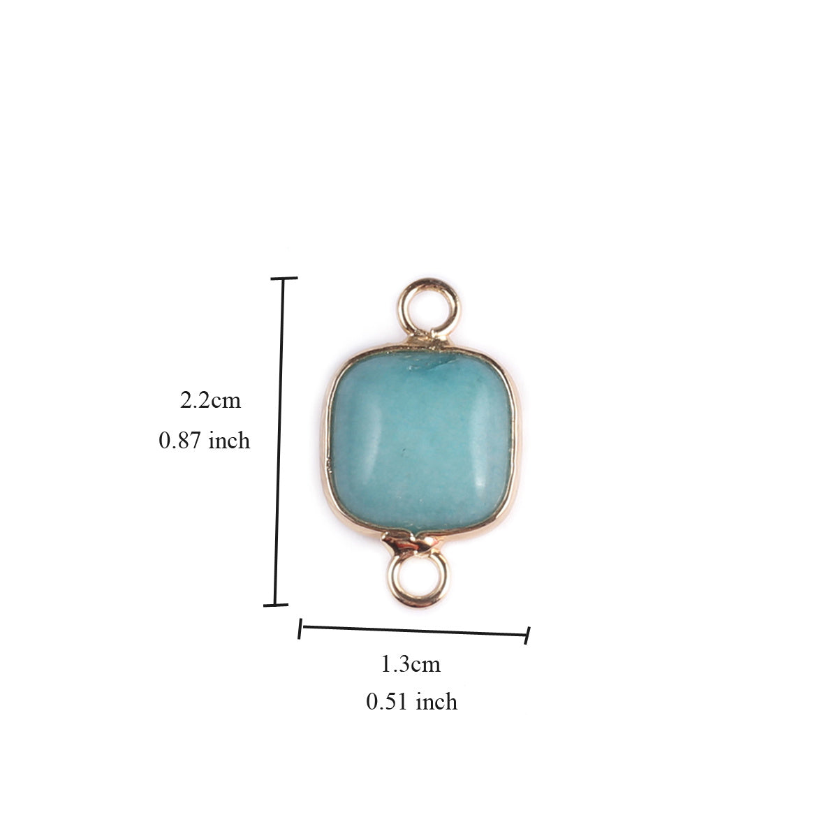 1pc Natural Semi precious Stones Square Connectors For Jewelry Making DIY