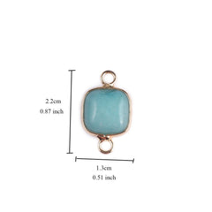 1pc Natural Semi precious Stones Square Connectors For Jewelry Making DIY