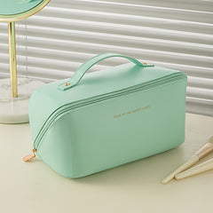 Solid Zipper Cosmetic Bag Lightweight Makeup Bag