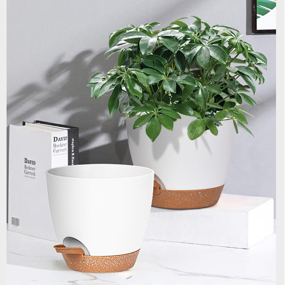 Self-Watering Plant Pot Set - 20 & 32 cm - Decorative Flower Pots