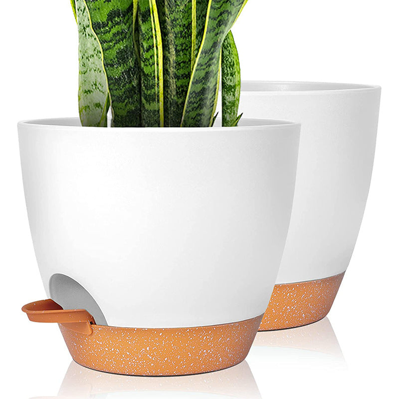 Self-Watering Plant Pot Set - 20 & 32 cm - Decorative Flower Pots