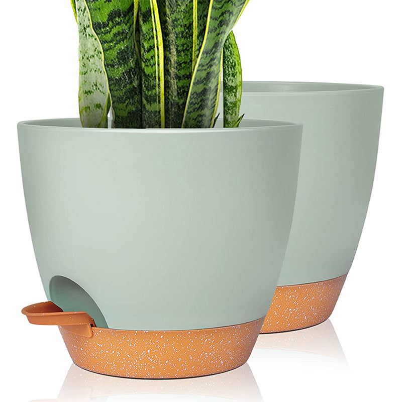 Self-Watering Plant Pot Set - 20 & 32 cm - Decorative Flower Pots