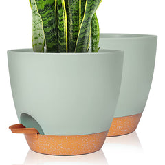 Self-Watering Plant Pot Set - 20 & 32 cm - Decorative Flower Pots