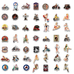 100pcs Retro Motorcycle Stickers Waterproof DIY Room Decoration