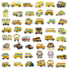 100pcs Cartoon School Bus Stickers Waterproof DIY Room Decoration