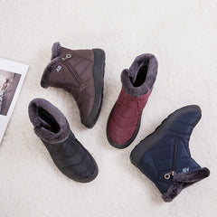 Women's Waterproof Snow Boots Cozy Fleece Lining Warm Winter Ankle Boots